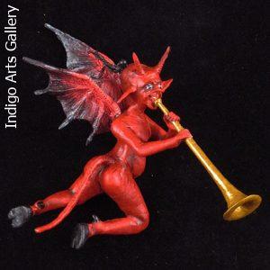 Retablo Musician Devil Ornament