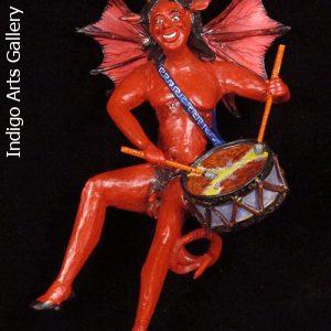 Retablo Musician Devil Ornament