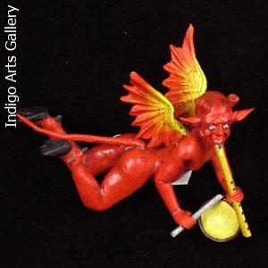 Retablo Musician Devil Ornament