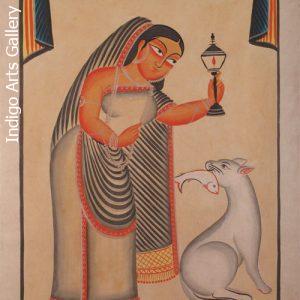 Kalighat Woman with Cat