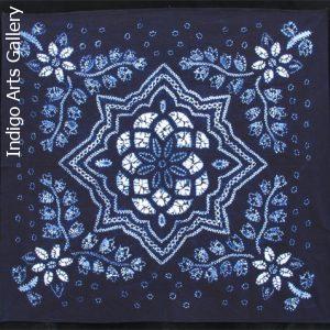 Indigo stitch-resist-dyed cotton cloth from Yunnan