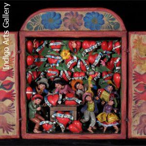 Medium Casa de Corazones (Heart Shop) - Retablo