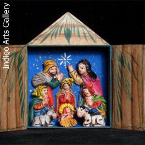 Nascimiento (Rustic mini-Nativity) Retablo