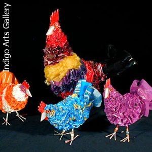 Recycled Plastic Bag Chickens