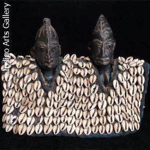 Ibeji Twin Figures with cowrie jacket