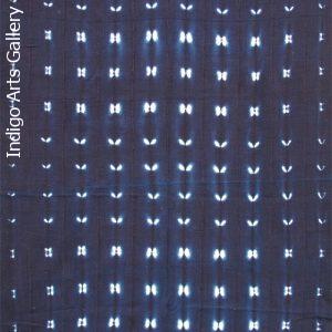 Bamana Indigo stitch-resist-dyed strip-weave cloth