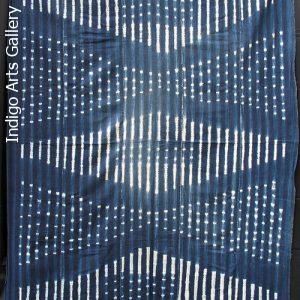 Vintage Indigo stitch-resist dyed strip-weave cloth