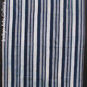 Vintage Indigo strip-weave cotton blanket