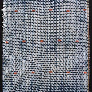 Vintage Indigo stitch-resist dyed strip-weave cloth