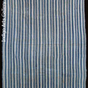 Vintage Indigo strip-weave cotton blanket