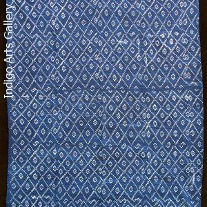 Vintage Indigo resist-dyed strip-weave cotton cloth