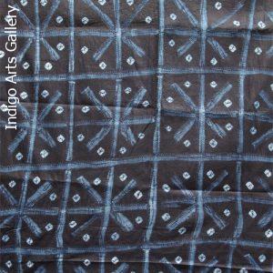 Yoruba adire oniko and alabere "fish-bone" pattern Indigo Cloth