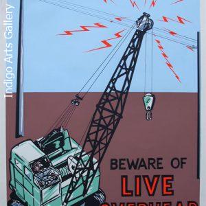 BEWARE OF LIVE OVERHEAD CABLES - Workplace Safety Poster #16