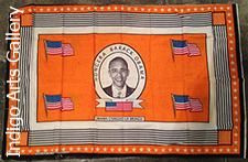 "Hongera Barack Obama" Khanga - Orange background