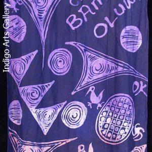 Batik Scarf on Silk by Gasali Adeyemo