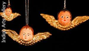 Small Painted Angel Face Ornaments