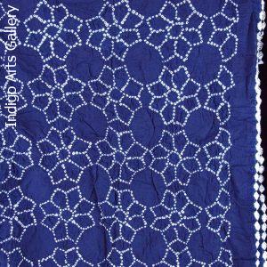 Indigo Bandhani Cotton Scarf