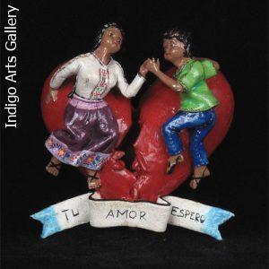 "Tu Amor Espero" Retablo Heart Ornament