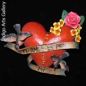 "Tu Amor Es Para Mi" Retablo Heart Ornament