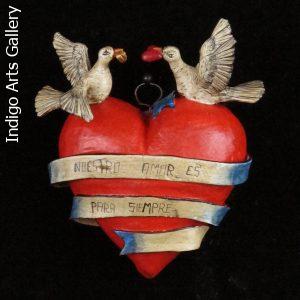 "Nuestro Amor es para Siempre" Retablo Heart Ornament