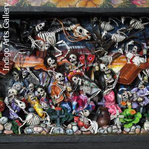 Party in the Cemetery - Day of the Dead Retablo (Version 12)