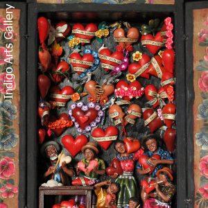 Taller de Corazones (Valentine Workshop) Retablo (version 6)