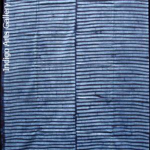 Yoruba "Adire Alabere" Machine-stitch Resist Indigo-dyed Cotton Cloth