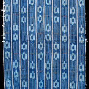 Baule Indigo ikat strip-weave cotton fabric