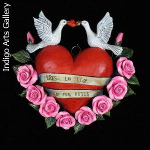 Eres La Luz de Mis Hojos" Retablo Heart Ornament