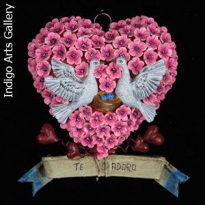 "Te Adoro" Retablo Heart Ornament