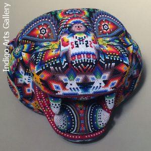 Large Jaguar Head/Mask - Huichol Beaded Sculpture