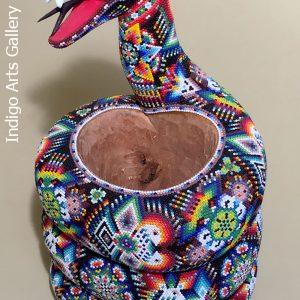 Huichol Beaded Snake Sculpture