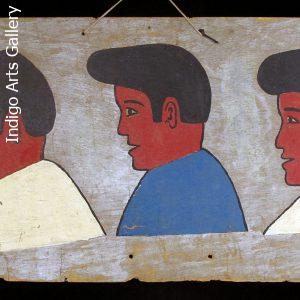 Three Guys - Vintage Hair Sign from Burkina Faso