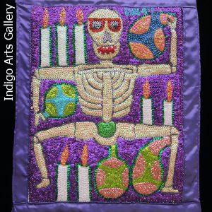 Dancing Ghede - Vodou Flag