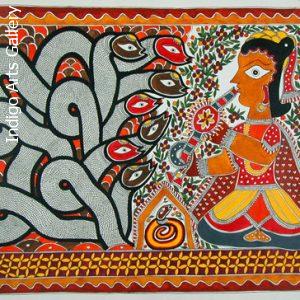 Snake Player - Mithila painting