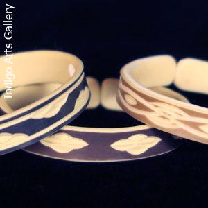 "Faux Ivory" PVC Bracelets from Namibia - Slender Cuff