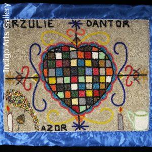 Erzulie Dantor Beaded Vodou Flag