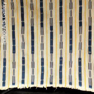 Baule Indigo ikat strip-weave cotton fabric