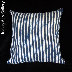 Vintage Indigo Strip-weave Baule Cloth Pillow