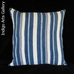 Vintage Indigo Strip-weave Baule Cloth Pillow