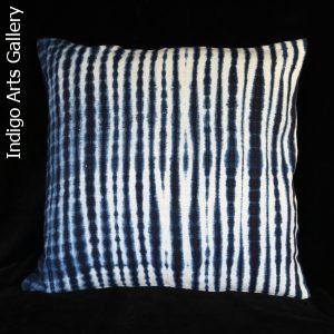 Resist-dyed Indigo Pillow from Mali