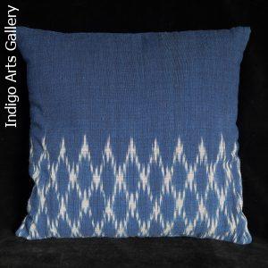 Indigo Ikat Cotton Pillow from Laos