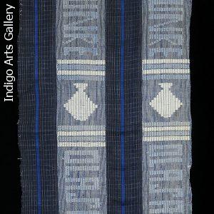 Indigo Ashoké (aso oke) Cloth with Text