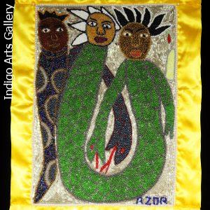 "Trois Esprits" Beaded Vodou Flag