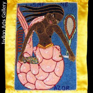 "La Sirene" Beaded Vodou Flag