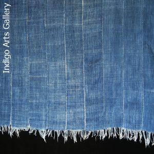 Indigo dyed strip-weave cotton cloth