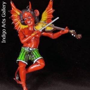 Diablo Fiddler - retablo sculpture