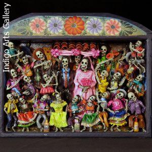 Boda de los Muertos (Skeleton Wedding - version 6) - Retablo