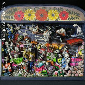 Party in the Cemetery - Day of the Dead Retablo (Version 19)