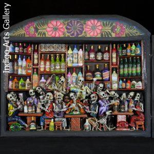 Cantina de los Muertos (Cantina of the Dead) Retablo (version 5)